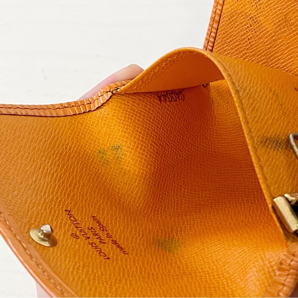 Louis Vuitton orange epi leather four key ring wallet case vintage - Picture 10 of 11